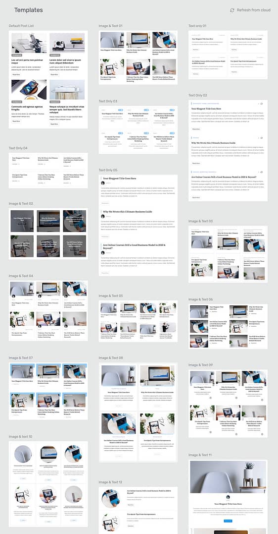 Post List templates Post List templates in Thrive Architect