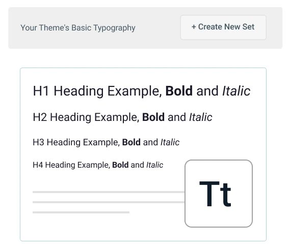 Global Typography Typography settings