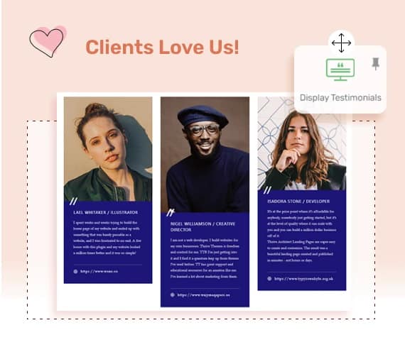Easy Placement Easy testimonial placement