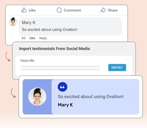 Import Testimonials Social media testimonials