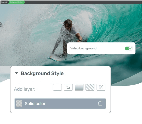Advanced Editing Background styling options