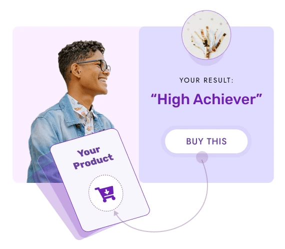 Personalized Results Example of personalized quiz results