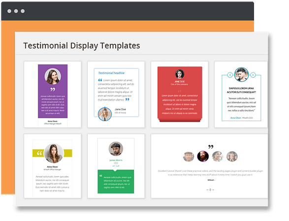 Customizable testimonial templates