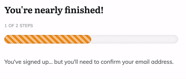 Example of a Progress Bar using the Candy stripe animation