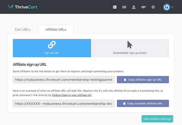 thrivecart links