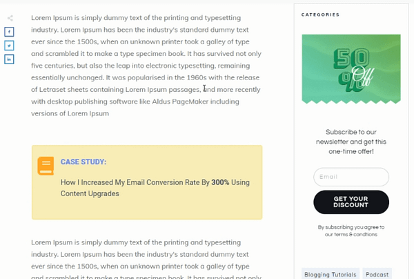 Fully loaded elements on a landing page