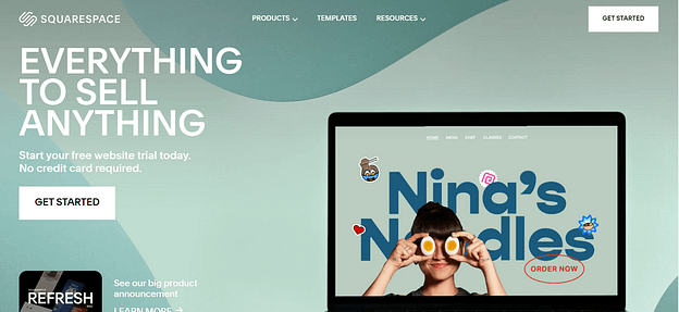 Squarespace homepage