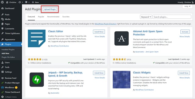 upload plugin