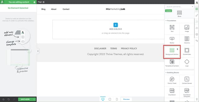 add background section