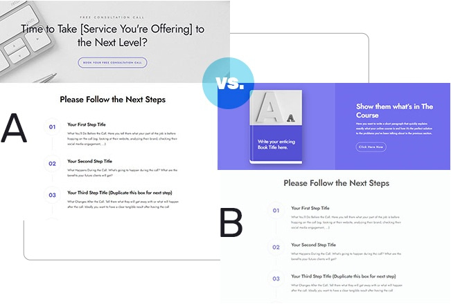 A/B split testing