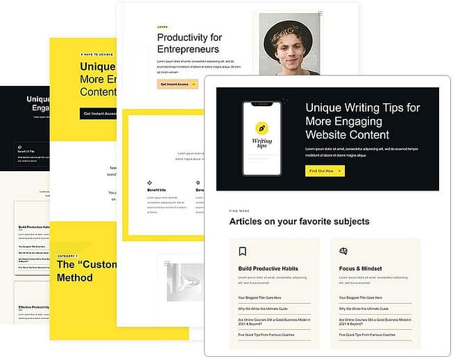 Kwik theme templates for WordPress pages and post