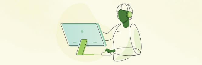 Abstract image of tech support person