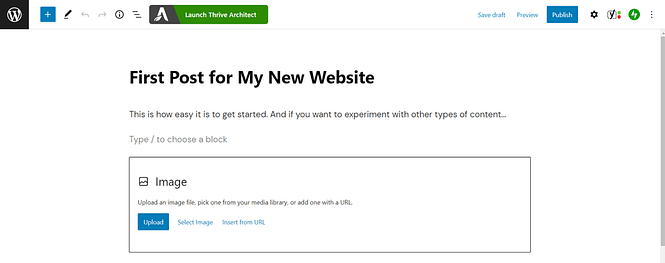 Snapshot of the Gutenberg Editor in WordPress