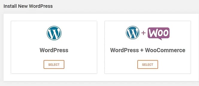 Snapshot of a 1-click WordPress installation feature in SiteGround