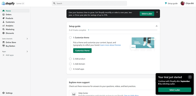 Shopify Dashboard