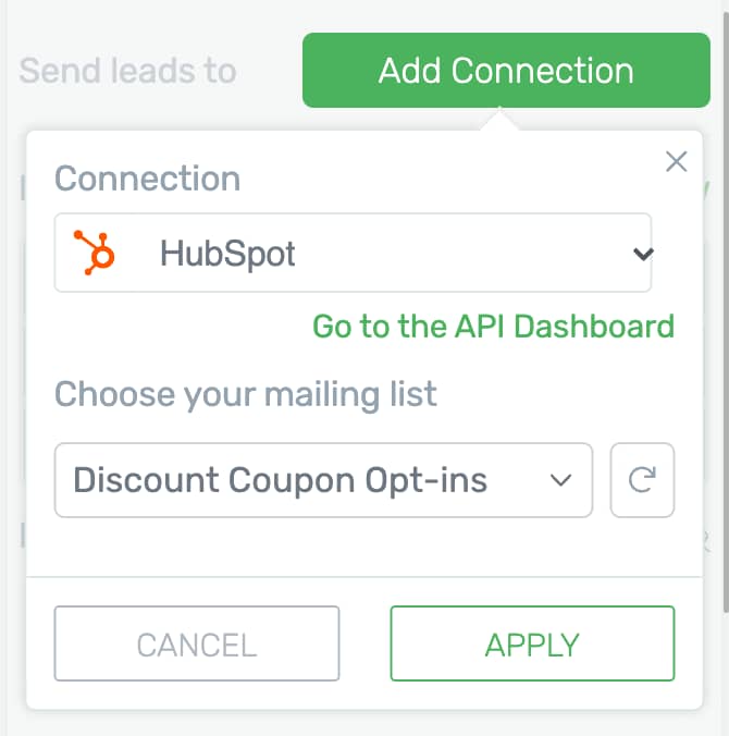 HubSpot list selection