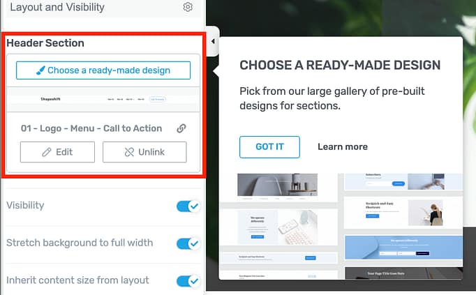 Section Gallery Discoverable