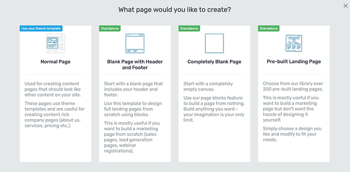 Create a new page