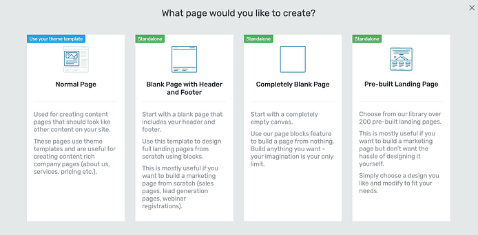 Create a new page
