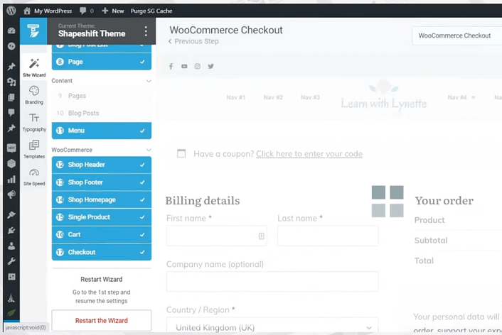 "WooCommerce Checkout" settings