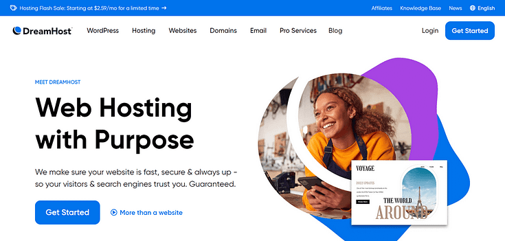 DreamHost landing page