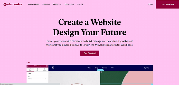 Elementor landing page