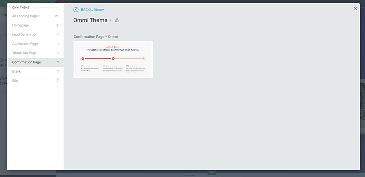 Screenshot of Confirmation Page Template from Ommi Landing Page Set