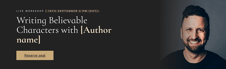 Hero section in Bookwise webinar page template