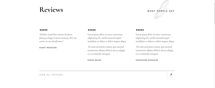 Reviews section for individual books
