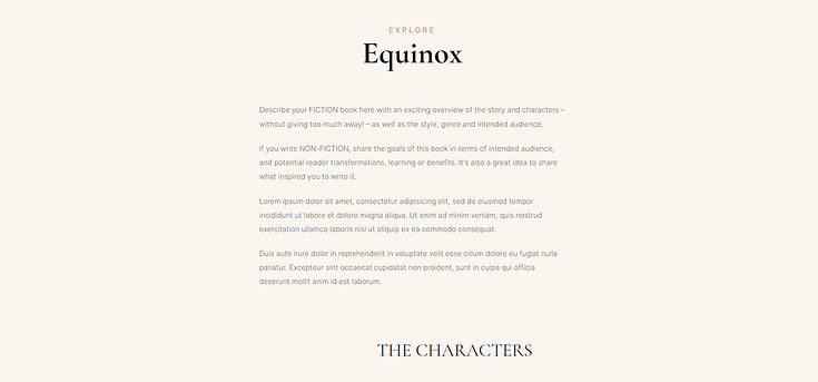 “Explore” section in the individual book page template 