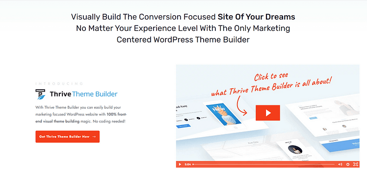 Screenshot of Thrive Theme Builder landing page