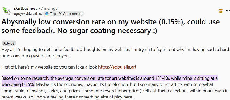 low conversion rate reddit