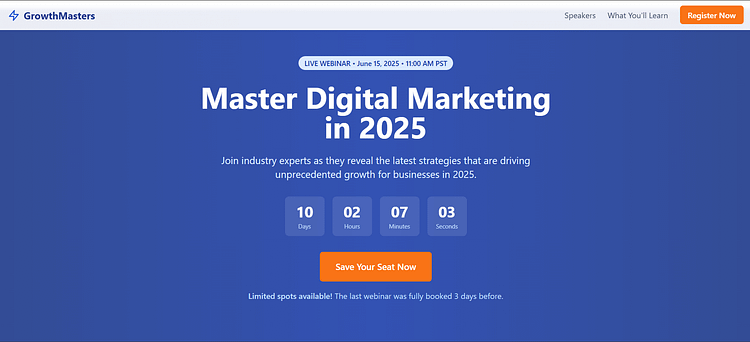 webinar page