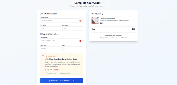checkout page