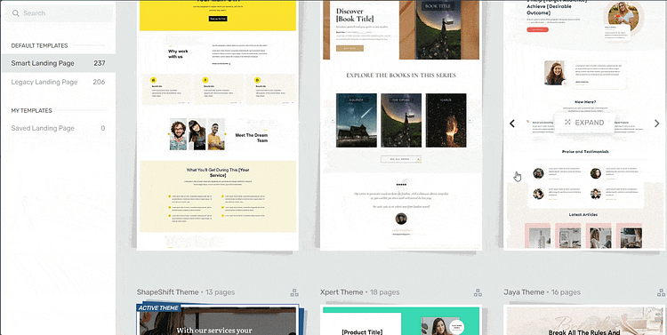 Templates Landing page templates in Thrive Architect