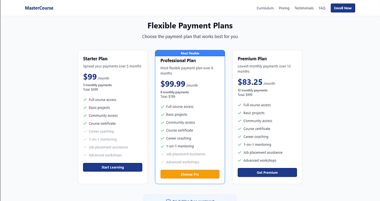 offer installments