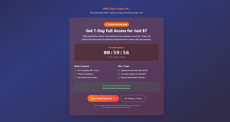 limited-time access downsell