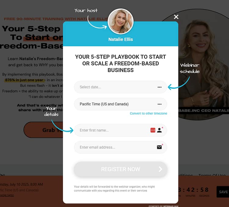 Natalie Ellis webinar registration form