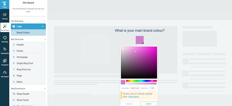 5. Select a Brand Color