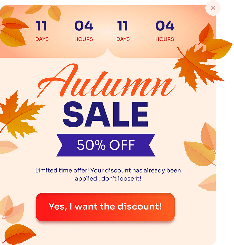 Fall sale templates in Thrive Leads