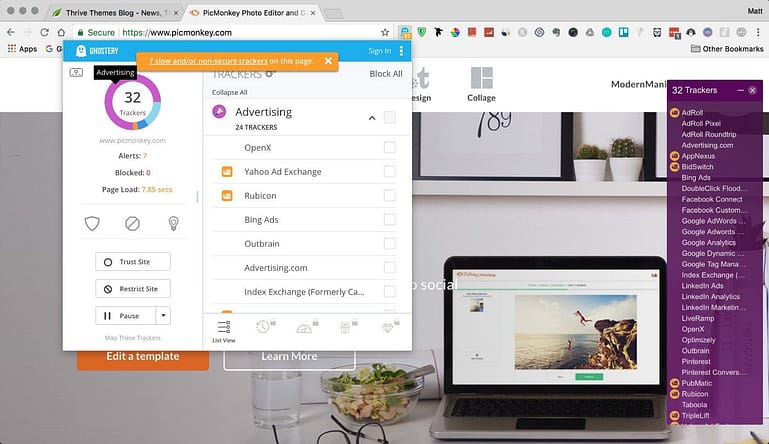 Ghostery chrome extension