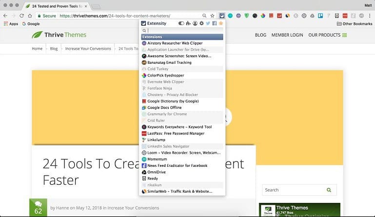 Extensity chrome extension