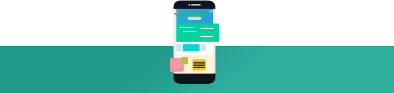 Icon showing a poorly optimized mobile website