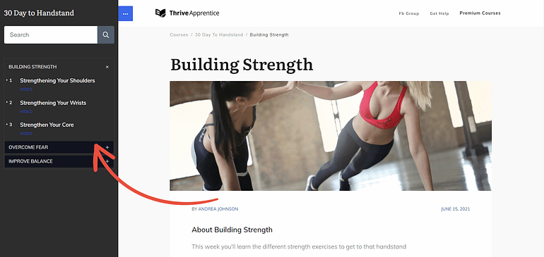Selecting a sidebar for your courses