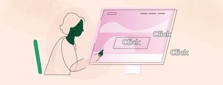 Graphic of person using their laptop