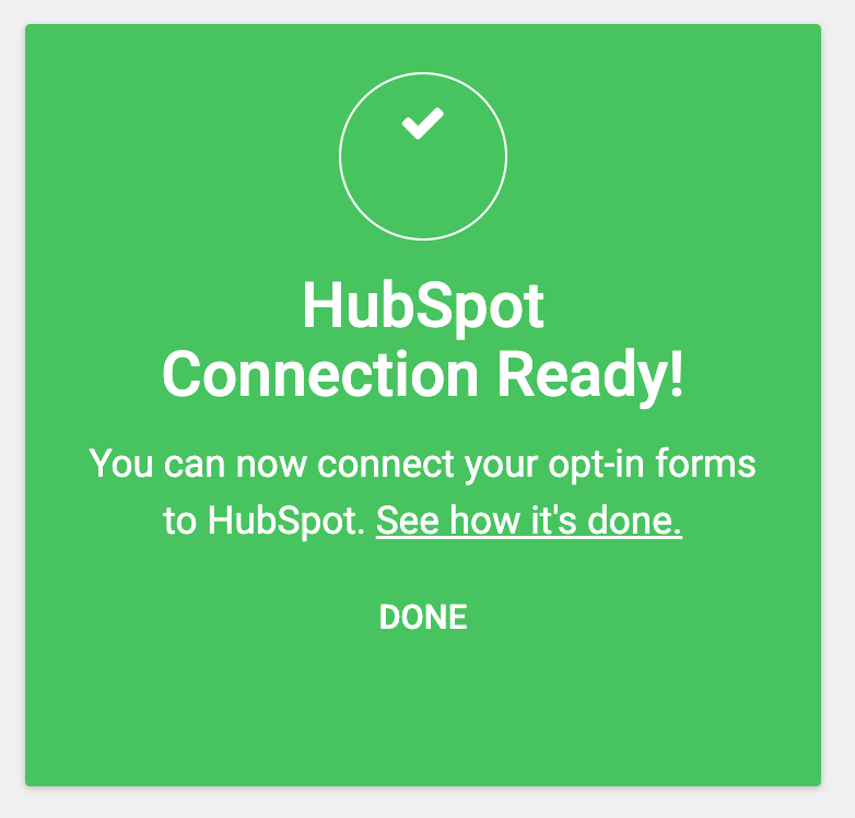 HubSpot successfully connected with Thrive.