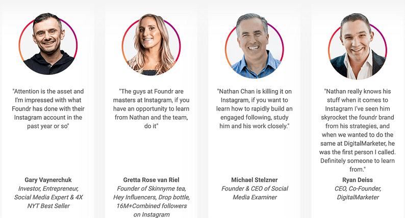 Showcasing testimonials