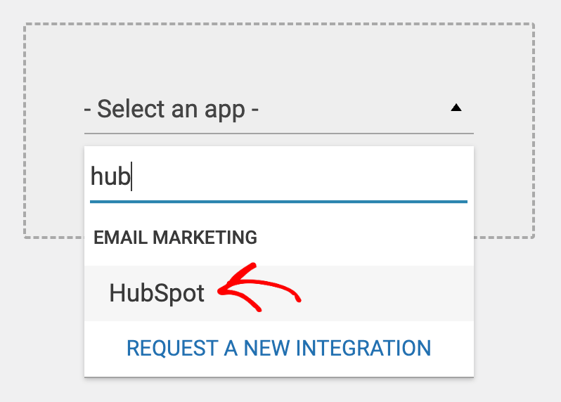 Select HubSpot to build API connection in Thrive Dashboard