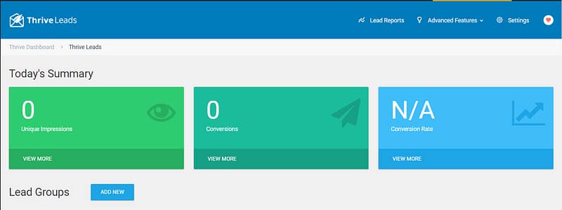 Open Thrive Leads Dashboard