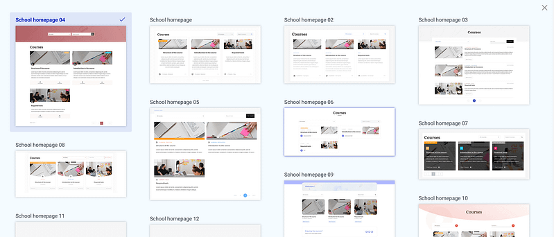 School home page templates